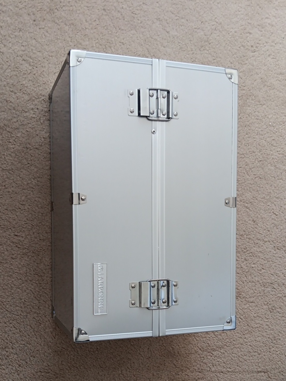 Arbonne Silver Aluminum Travel Makeup Case